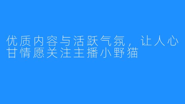 优质内容与活跃气氛，让人心甘情愿关注主播小野猫