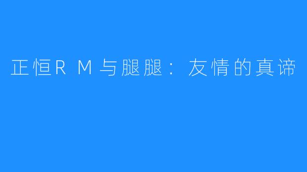 正恒RM与腿腿:友情的真谛