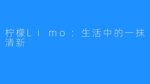 柠檬Limo:生活中的一抹清新