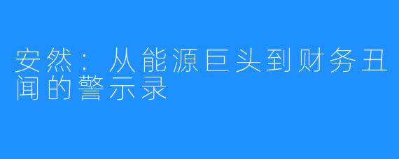 安然:从能源巨头到财务丑闻的警示录