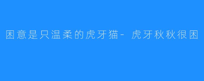 困意是只温柔的虎牙猫-虎牙秋秋很困