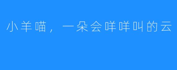 小羊喵，一朵会咩咩叫的云