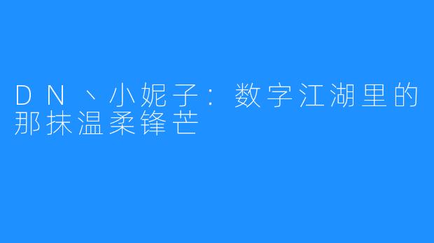 DN丶小妮子:数字江湖里的那抹温柔锋芒