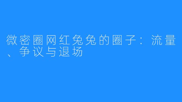 微密圈网红兔兔的圈子：流量、争议与退场
